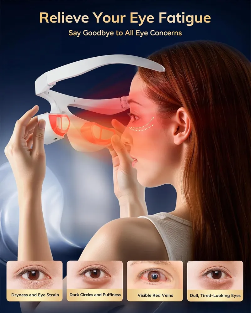 FOLOKE Red Light Therapy Glasses for Eyes Red 650 NM